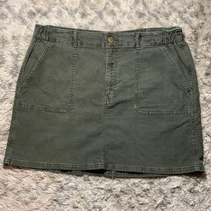 American Eagle Army Green Corduroy Mini Skirt